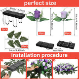 Artificial Cemetery Flower Saddles For Graves – 10 Pcs Silk Fern & 40 Realistic Rose Blossoms With Metal Headstone Holder –Resistant Memorial Flowers For Tombstone Decor (Purple)