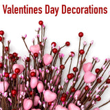 Valentines Day Decorations Floral Picks Stems - 8Pcs,16 Inch Artificial Pink Berry Heart Shaped Branches Gift For Wedding Home Vase Decor (Pink)