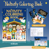 24 Pieces Christmas Nativity Activity Coloring Book The Nativity Of Jesus Coloring Page For Christmas Holiday Party Gift Goodie Bags Rewards Carnival Prizes