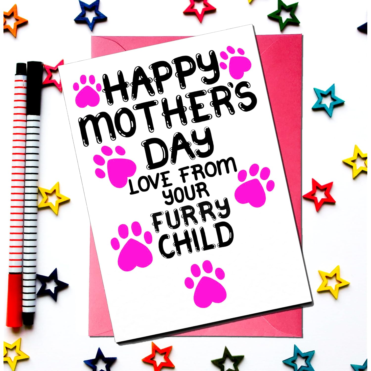 Mother'S Day Card From Furry Child, Dog, Cat Mothers Day Card For Pet, Puppy, Kitty Mom, Mommy