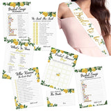 Lemon Bridal Shower Game With Bride To Be Sash-Set Of 6 Activities Lemonade Bridal Shower Bachelorette Before Wedding For 50 Guests- 300 Cards 50 Per Game