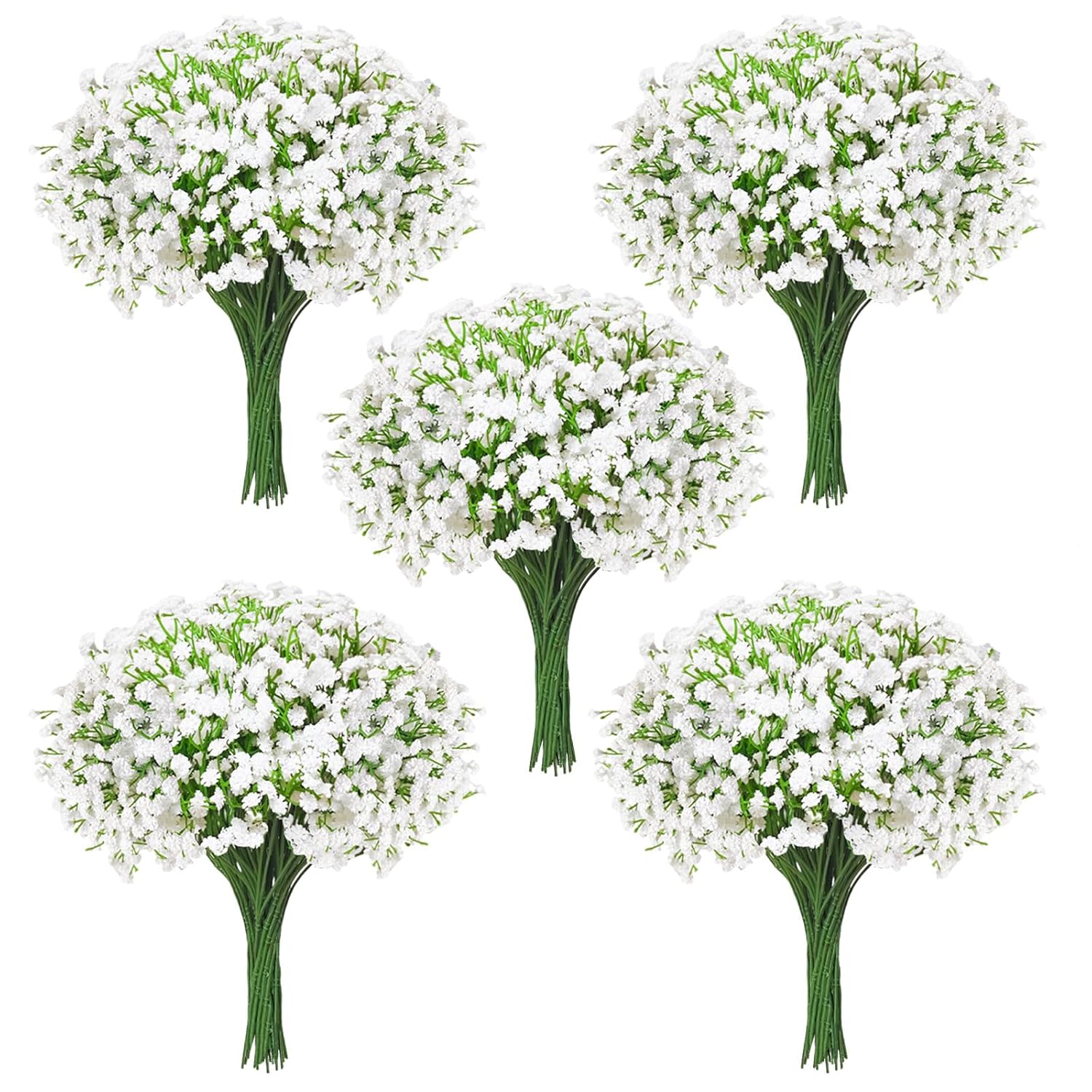 100Pcs Babys Breath Artificial Flowers-Gypsophila Babys Breath Flowers Artificial Bulk-White Real Touch Fake Flowers For Wedding Home Garden Decor