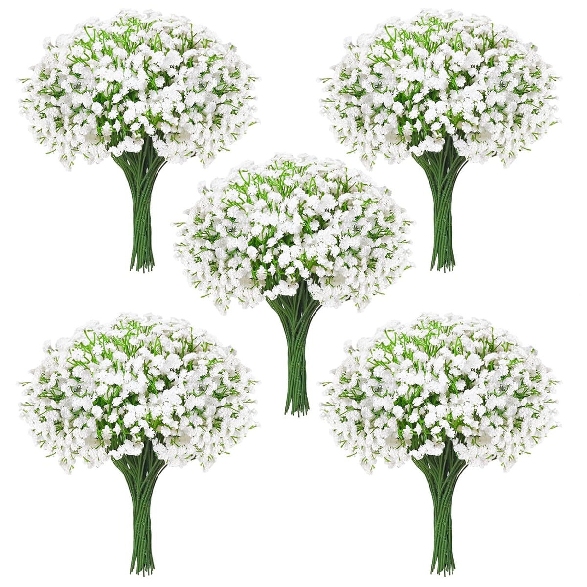 100Pcs Babys Breath Artificial Flowers-Gypsophila Babys Breath Flowers Artificial Bulk-White Real Touch Fake Flowers For Wedding Home Garden Decor