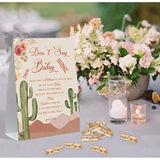Dont Say Baby Baby Shower Game, Cactus Baby Shower Sign And 50 Clothespins, Gender Reveal Games, Baby Shower Centerpieces, For Gender Reveal Party, Baby Shower,5