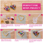 60Pcs Hollow Frame Pendants - Resin Craft Bezels Jewelry Molds For Necklaces And Earrings Making Supplies