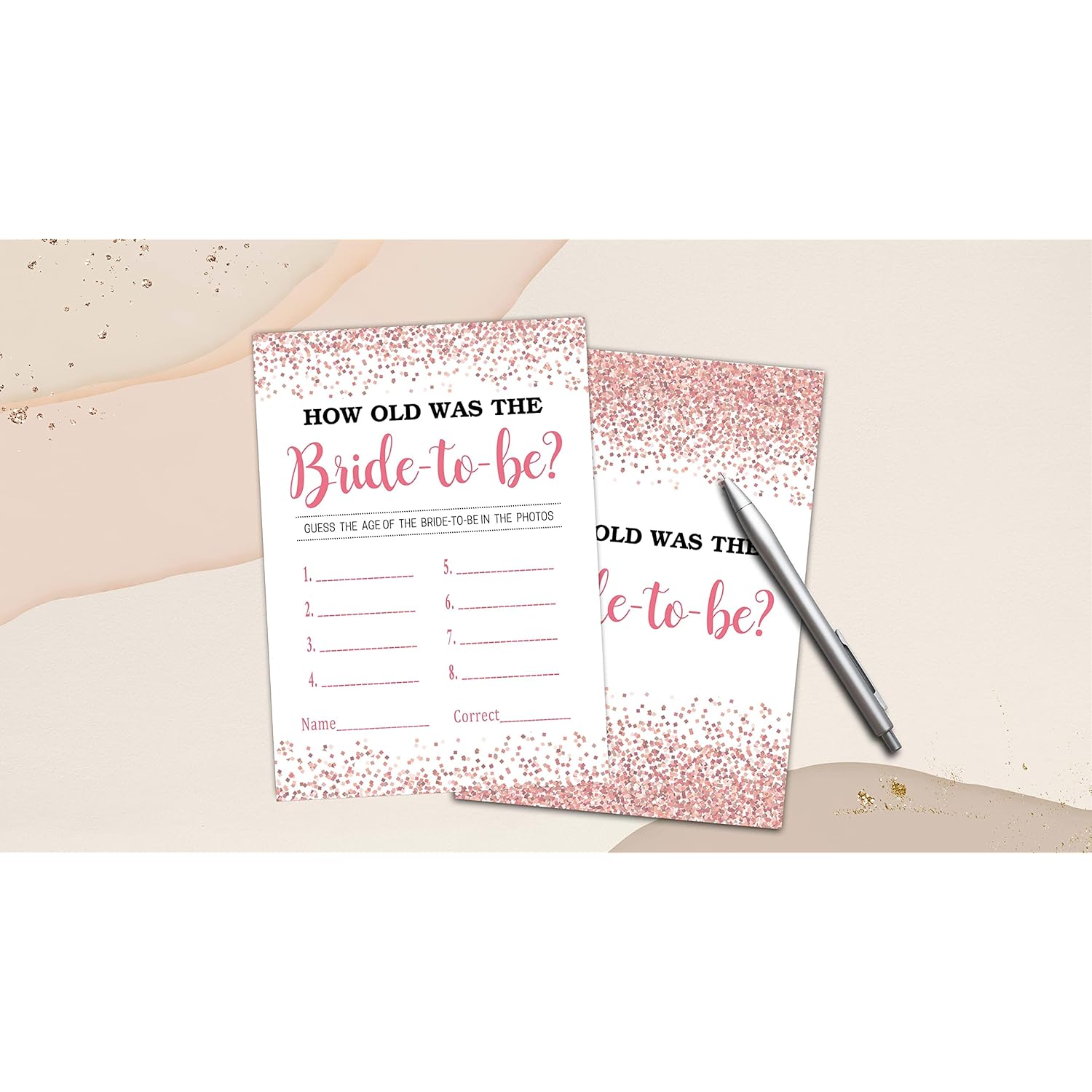 Bridal Shower Games - How Old Was The Bride-To-Be Card Game - Wedding Shower Games - Bachelorette/Engagement Party Supplies Decorations(01)