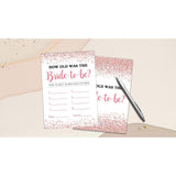 Bridal Shower Games - How Old Was The Bride-To-Be Card Game - Wedding Shower Games - Bachelorette/Engagement Party Supplies Decorations(01)