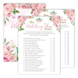 Bridal Shower Games, Blush Pink Floral Wedding Party Games, The Wedding Shoe Game - Bachelorette Party Games, Engagement Party Game Ideas, Tea Party Decor Supplies Favors, (25 Cards) -03