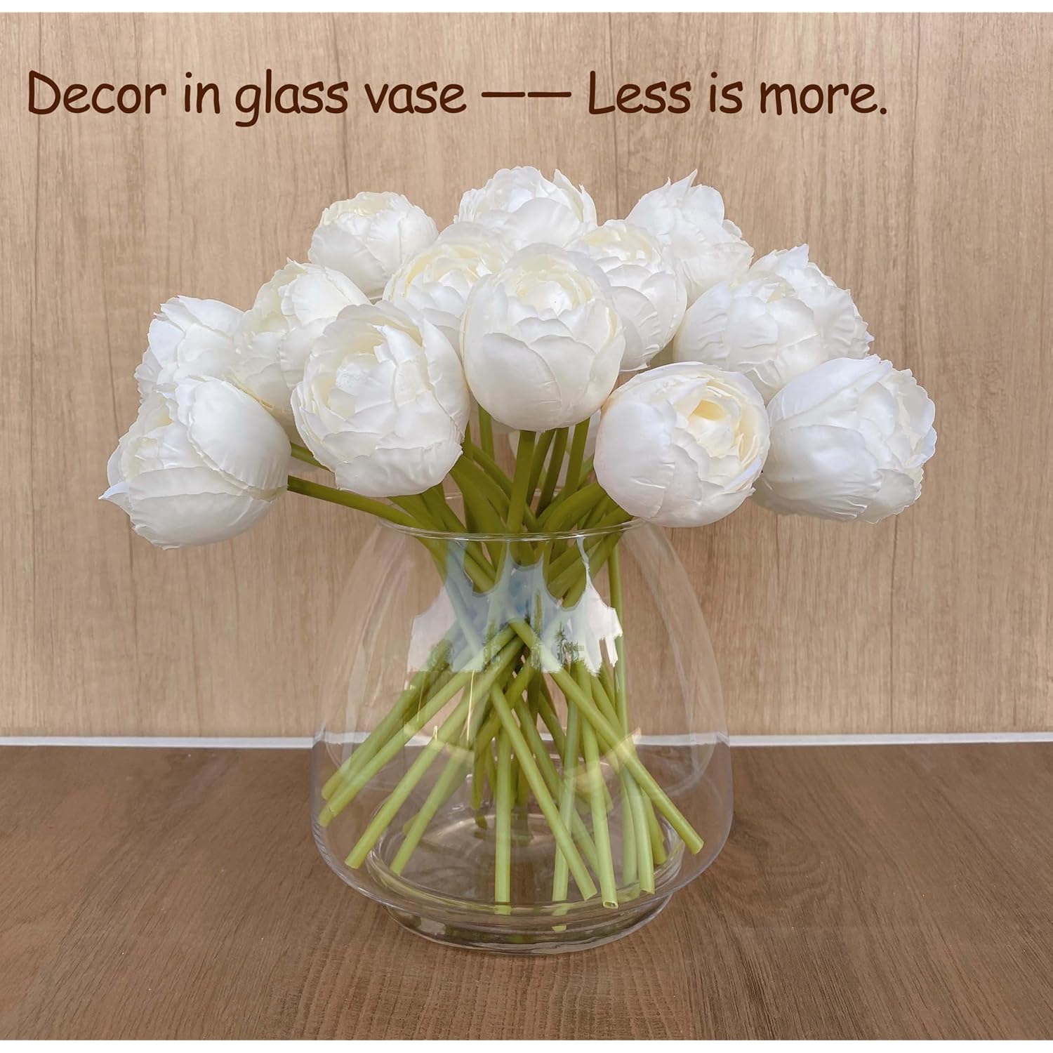 16Pcs Ranunculus Artificial Flowers, Fake Small White Flowers?Wedding Bouquets Filler Miniature Flowers?Faux White Ranunculus Apartment Decor