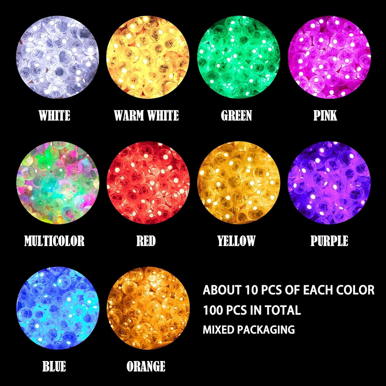 Led Balloon Lights, Mini Round Balls Lights Long Standby Time Flash Ball Lights For Balloon Paper Lantern Led Ball Lamp