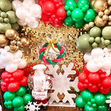 172Pcs Christmas Balloons Garland Kit With Red Green Metal Sliver Gold Christmas Wreath Balloons For Xmas Party Or New Year Party Decorations