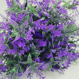 12Pcs Artificial Lavender Flowers Fake Plastic Outdoor Plants Uv Resistant Shrubs For Indoor Outside Home Porch Garden Window Box Wedding Party Decoration