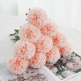 Artificial Chrysanthemum Flowers Ball Flowers,10Pcs Large Realistic Fake Mums Silk Plants With Stems For Wedding Home Christmas Floral Arrangement Halloween Table Centerpiece (Champagne)