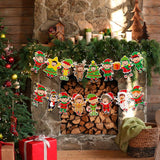 Christmas Elf Banner Cartoon Xmas Holiday Garland Decorations Christmas Party Banner Xmas Holiday Mantle Fireplace Home Decor