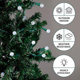 Ul Certified 70 Count G14 Raspberry Cool White Led Christmas Lights, Total 24.83 Feet Length,Indoor And Outdoor,Electric
