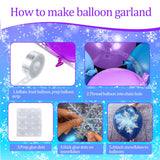Winter Wonderland Balloon Garland Arch Kit Birthday Party Decorations, Blue Purple Foil Fringe Curtains Backdrop Tinsel Streamer Photo Booth Props For Girls Winter Christmas Snow Party Decor Supplies