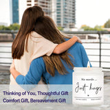 Sympathy Gifts For Loss Of Loved One-No Words Just Hugs Lavender Scented Candle, Bereavement Gift Idea, Memorial, Grief, Thinking Of You, Get Well, Comfort Condolence Gift (White)