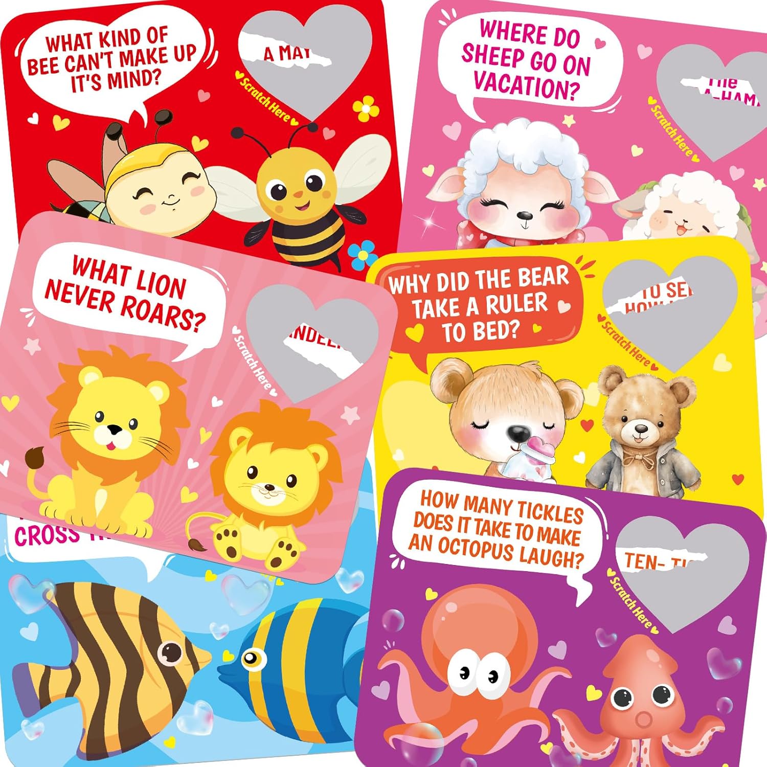Valentines Day Cards Funny Scratch-Off Jokes For Kids Valentine Classroom Gift Exchange 36 Pack