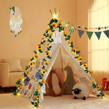 4 Pack Sunflower Garland Decor,7.5Ft Artificial Sunflower Vines With Lights,Hanging Fake Silk Flower Garlands For Table Centerpieces Wedding Party Birthday Decorations