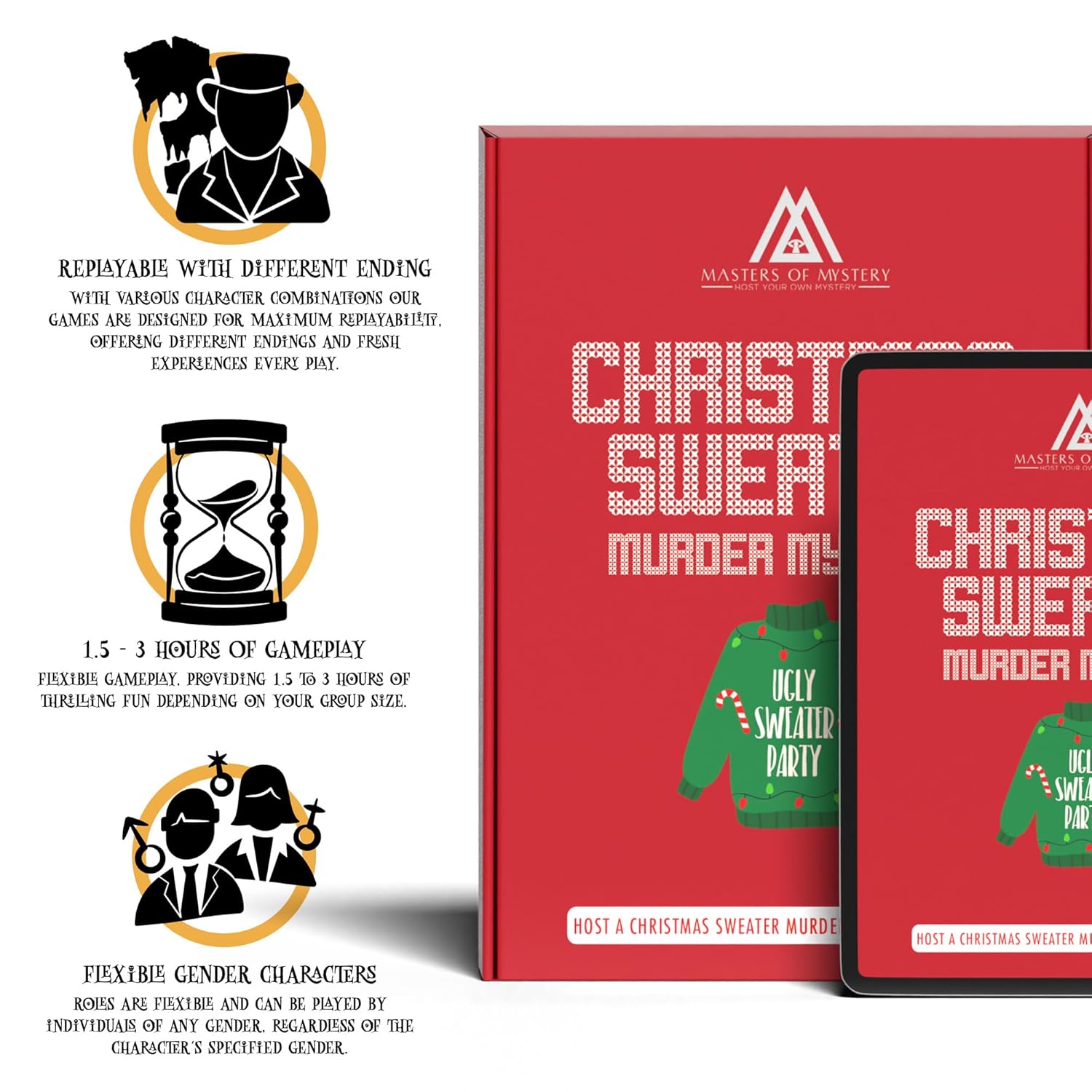 Ugly Christmas Sweater Murder Mystery Dinner Party Game – Holiday Whodunnit Party Game For Adults – 4–20 Players