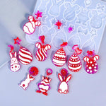 3 Pack Easter Earring Molds For Resin, Easter Bunny Molds Silicone Egg Epoxy Resin Casting Mold With 200Pcs Metal Hook For Keychain Jewelry Pendant Diy Earring Supplies