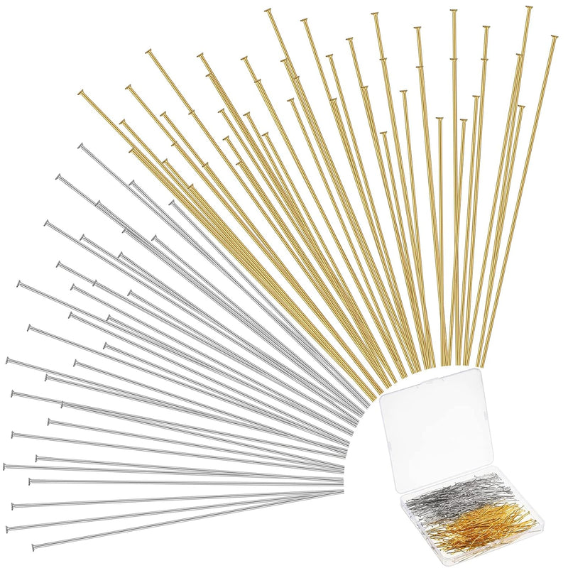 500 Pieces Flat Head Pins For Jewelry Making 2 Inch Straight Head Pins Metal E