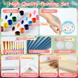 Acrylic Paint Set For Adults&Kids 90 Pcs Painting Supplies (12 Colors Acrylic Paint +12Inch Easels+8X10 Canvases+Brushes+Palettes)Paint Kits For Paint And Sip,Couples Painting Parties,Class...