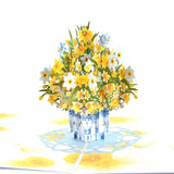 Daffodil Flower Bouquet In Vase Pop Up Birthday Card, Mother'S Day Card, Spring Card, Thinking Of You