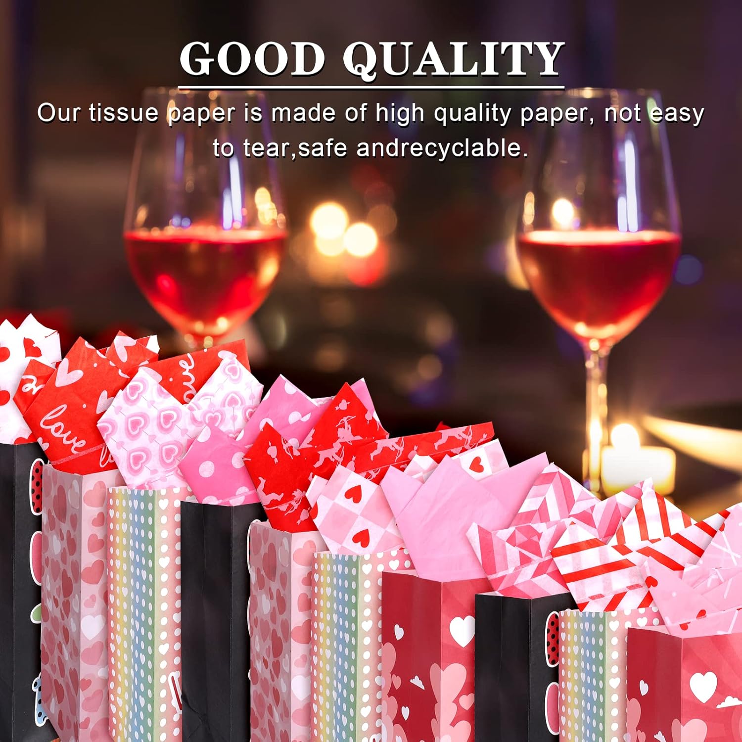 60 Sheets Valentine'S Day Tissue Paper Love Heart Gift Wrapping Paper 13.8 X 19.7 Inch Assorted Pink Red Sweet Valentine Tissue Paper For Diy Craft Gift Bags Wedding Birthday Party Decor