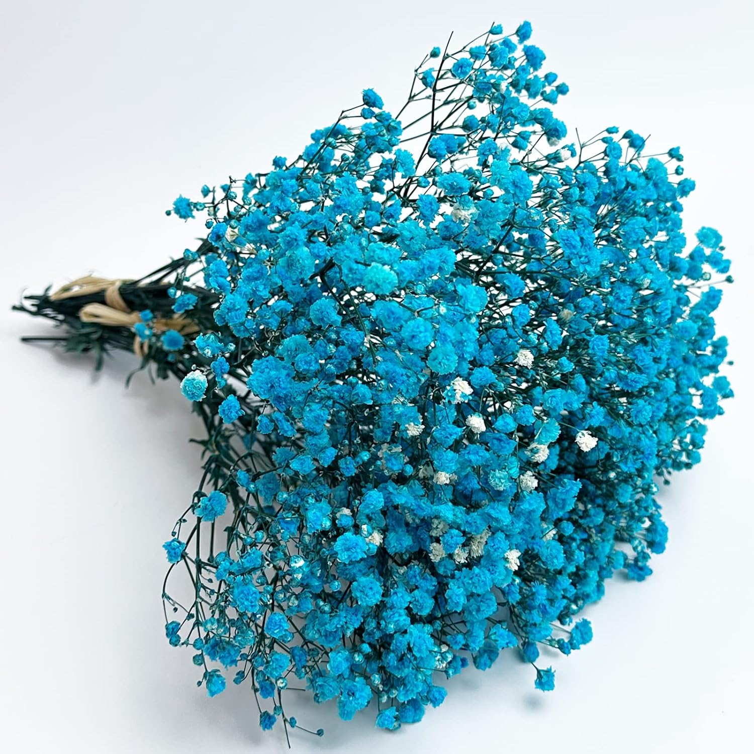 Preserved Baby'S Breath 3 Bunches, 100% Natrual Fresh Gypsophila Long Lasting Flowers For Vase Arrangements Home Decoration Photo Props Parties And Weddings, Diy Décor-Light Blue