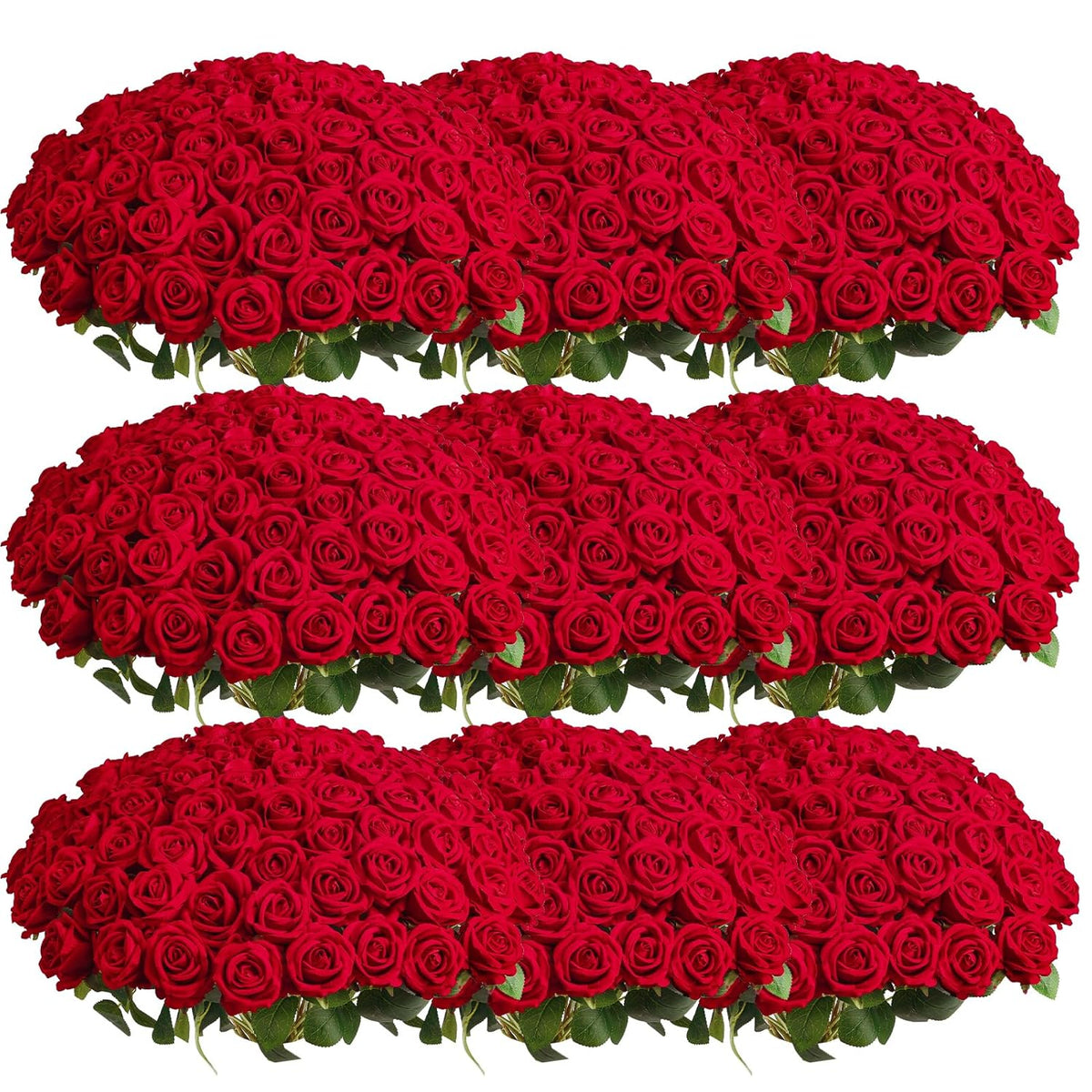 154Pcs Red Roses Artificial Flowers - Realistic Faux Red Roses For Wedding Wedding, Table Centerpiece, Home Party, Valentine'S Day, Mother'S Day, Anniversary Decorations