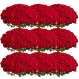 154Pcs Red Roses Artificial Flowers - Realistic Faux Red Roses For Wedding Wedding, Table Centerpiece, Home Party, Valentine'S Day, Mother'S Day, Anniversary Decorations