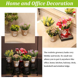 Set Of 6 Potted Artificial Flowers Fake Flowers With Vase Faux Flowers In Pot, Spring Decor For Home Office Floral Arrangement For Table Dinning Room Decoration Shelf Decor