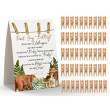 Don'T Say Baby Sign, Baby Shower Clothespin Game, Includes A 5X7 Standing Sign And 50 Mini Natural Clothespins - 040