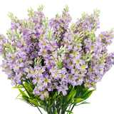 6 Bundles Artificial Lilacs Flowers Fake Silk Flower Faux Plastic Plant Floral Arrangement For Home Indoor Outdoor Garden Window Box Porch Pots Patio Planters Table Vase Decor(Purple)