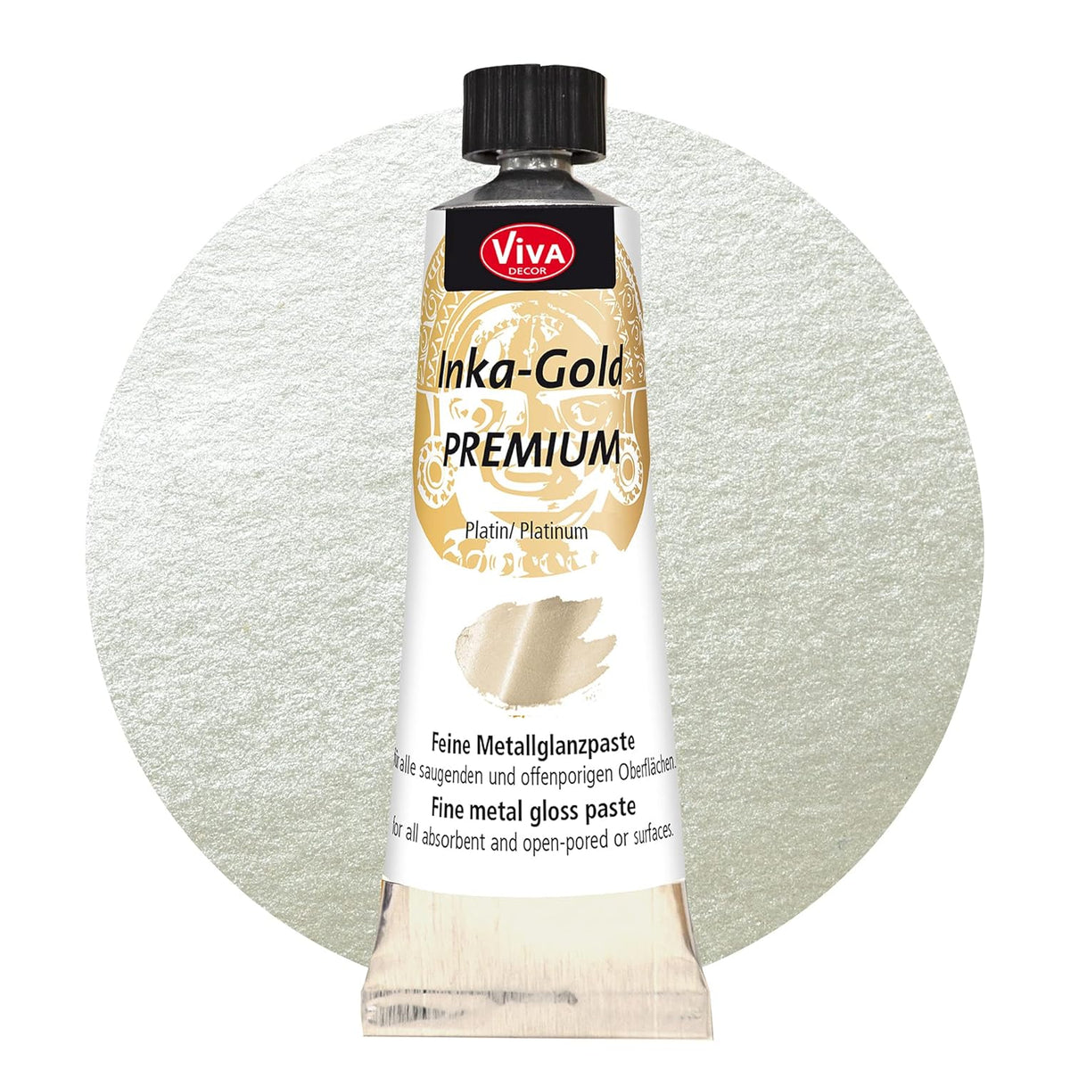 Viva Decor Inka Gold Premium 1.41 oz – PLATINUM – Gilding Wax & Metallic Finish for Shiny Effects on Wood, Canvas, Clay, Concrete, Fast Drying, Ideal for Antique Patina Effects & DIY Projects