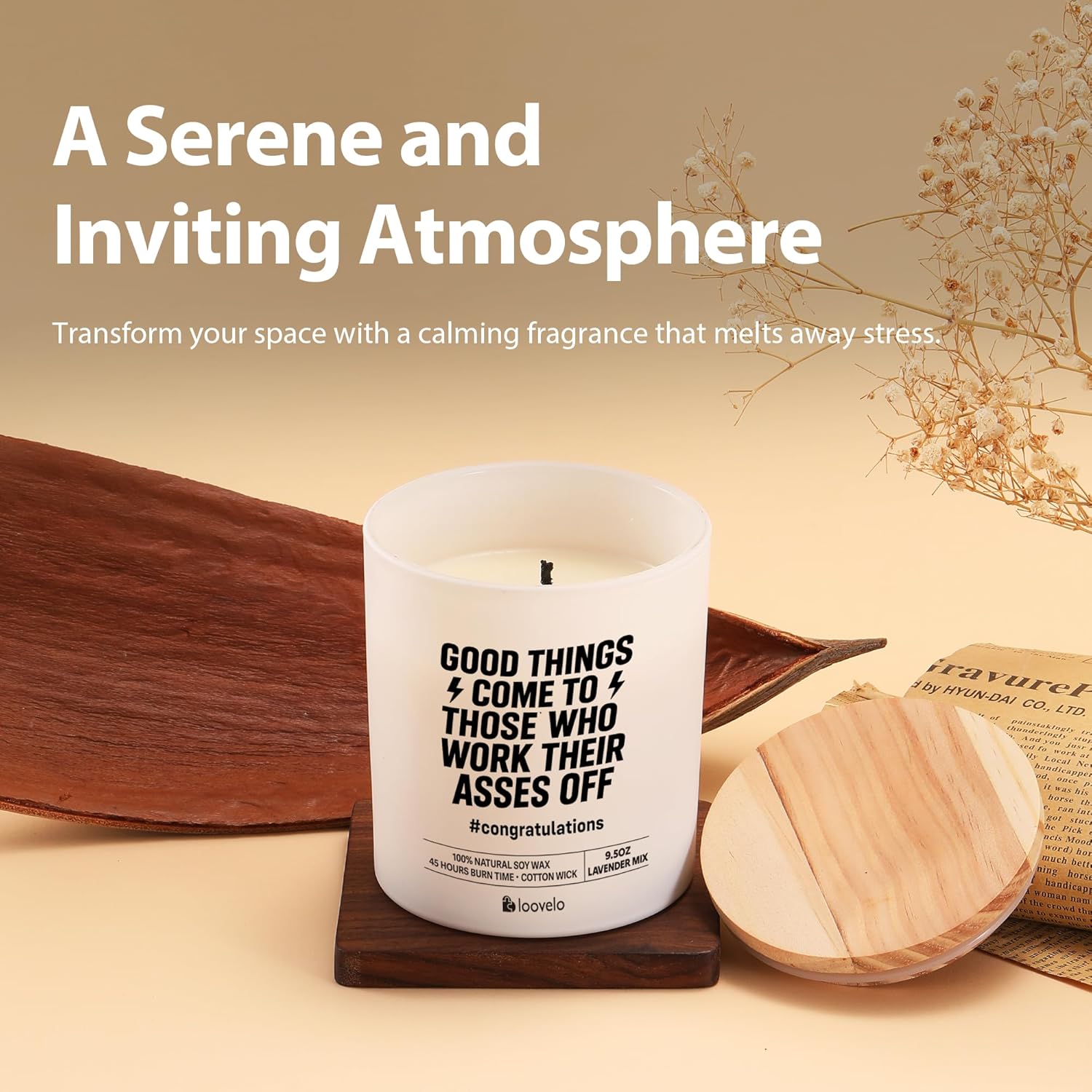 Good Things Come To Those Who Work Their Asses Off Congratulations Gifts On New Job Promotion Gifts For Coworkers Scented Candle Home Office Jar Candle Sage Floral Lavender Scent Soy Wax 9.5 Oz