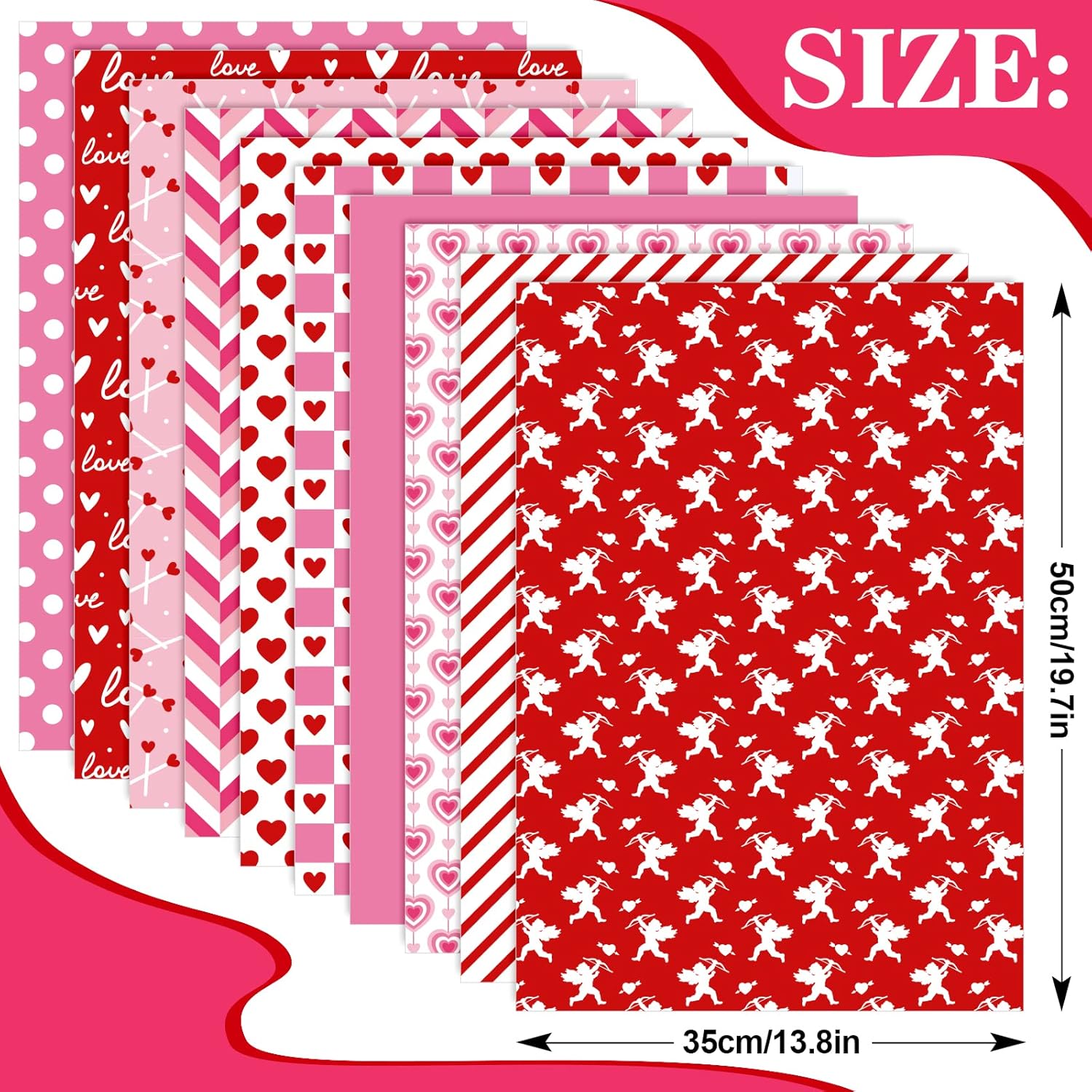 60 Sheets Valentine'S Day Tissue Paper Love Heart Gift Wrapping Paper 13.8 X 19.7 Inch Assorted Pink Red Sweet Valentine Tissue Paper For Diy Craft Gift Bags Wedding Birthday Party Decor