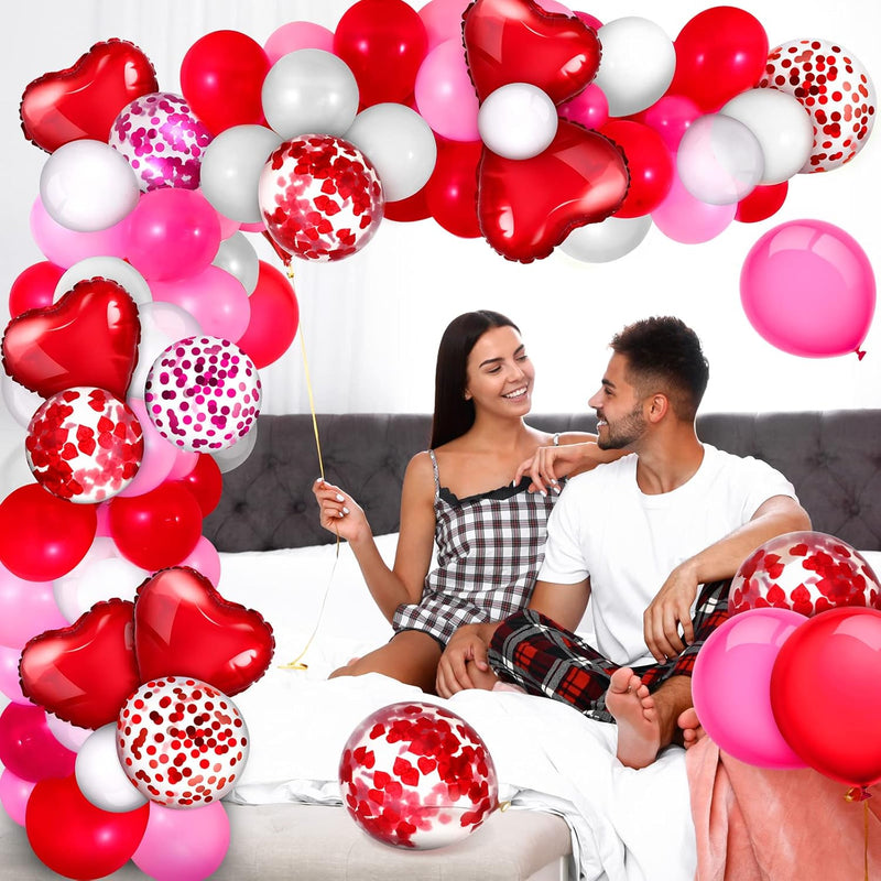 145 Pieces Valentine'S Day Balloon Garland Arch Kit Include Red Pink W