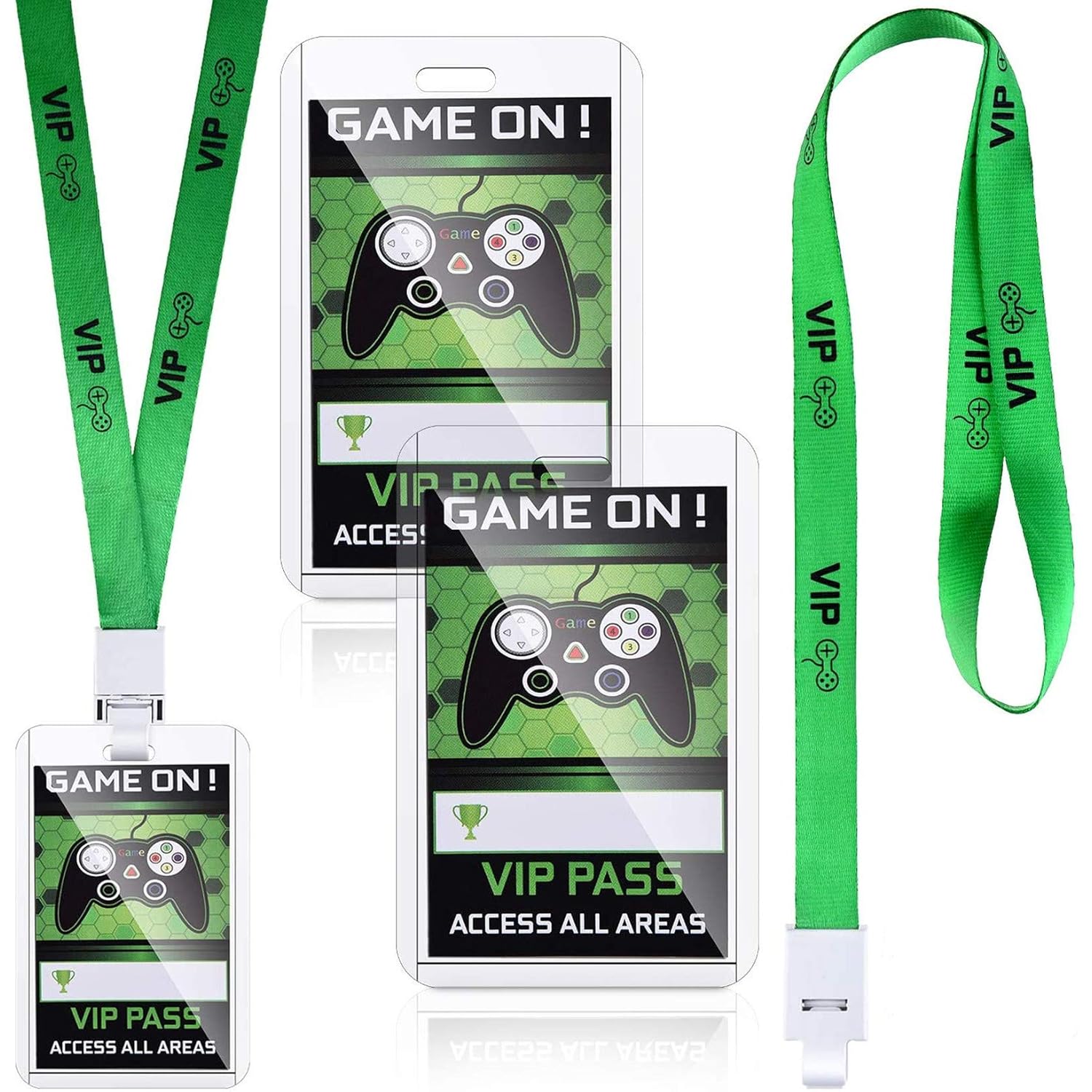 16 Pieces Video Game Party Favors Video Game Vip Pass Holder Tickets Party Vip Pass Lanyards For Birthday Party Supplies
