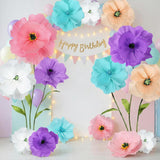 12 Pcs Giant Paper Flowers Decorations For Wall 20" 12" 3D Artificial Flowers For Wedding Backdrop Baby Shower Bridal Shower Birthday Party Banquet Nursery Home Decor Photography Props