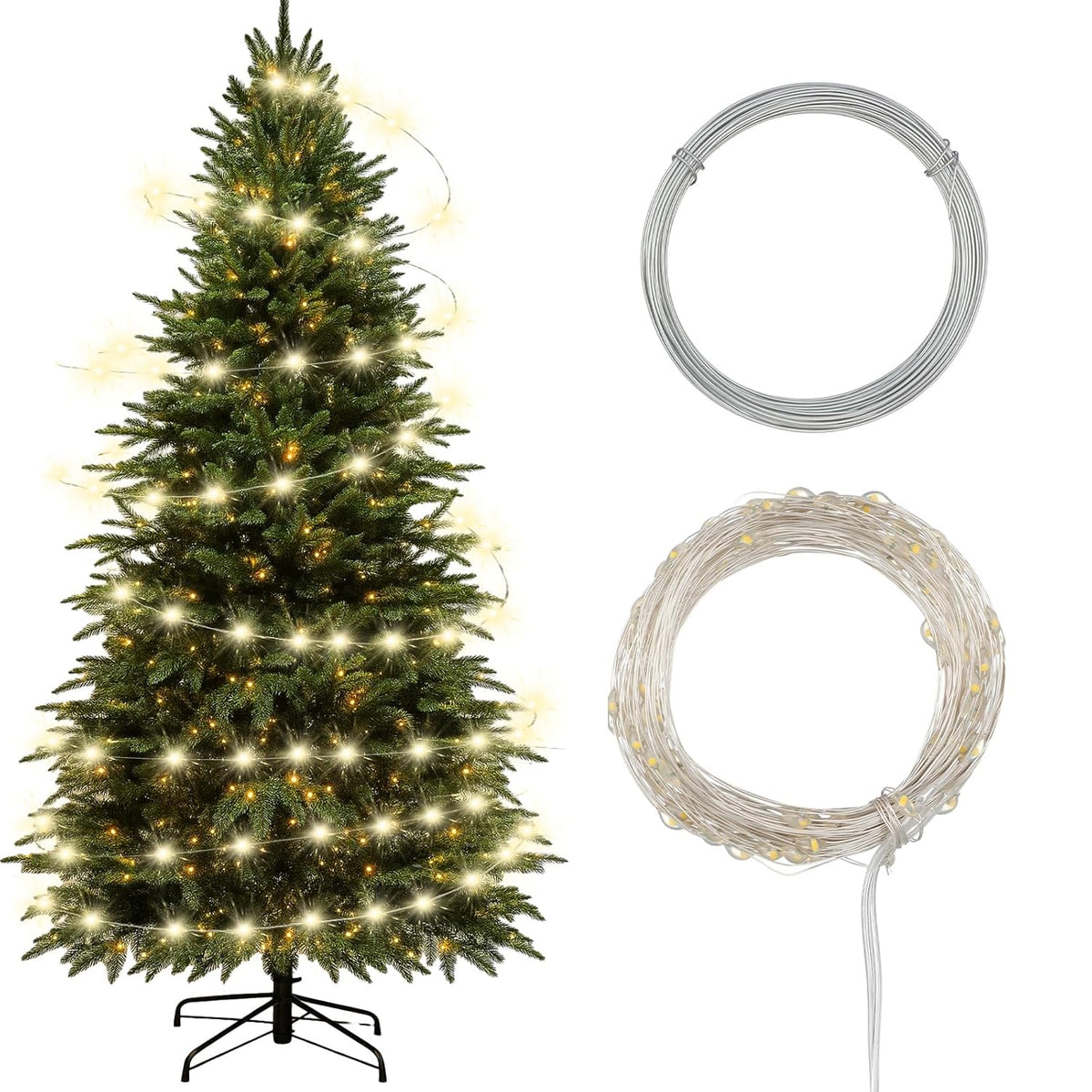 Christmas Lights 33Ft 100 Led Warm String Fairy Twinkle Lights With Flexible Iron Wire For Indoor Outdoor Christmas Tree