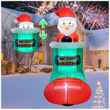 5.4Ft Christmas Inflatable Santa Claus Outdoor Decoration, Built-In Led Lights Liftable Design Santa Lifting Inside Chri