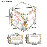 Diaper Raffle Tickets For Baby Shower, Jungle Animal Themed Baby Shower Card Box And Advice Card, Party Favors Decorations Supplies Game Cards, 1 Card Collection Box & 50 Cards Per Pack?Bb002 Hezi?