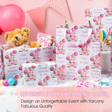 Pink Bear Baby Wrapping Paper Roll, Cute Baby Girl Gift Wrap Paper, Pastel Bear Balloon Theme Baby Shower Wrapping Paper For Girl 1St Birthday, Newbaby Celebrations (Mini Roll, 17 In X 33Ft)