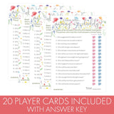Little Wildflower Baby Shower Games - Guess Who Mommy Or Daddy And All Things Trivia - 20 Dual Sided Cards, Baby In Bloom 2 Game Bundle