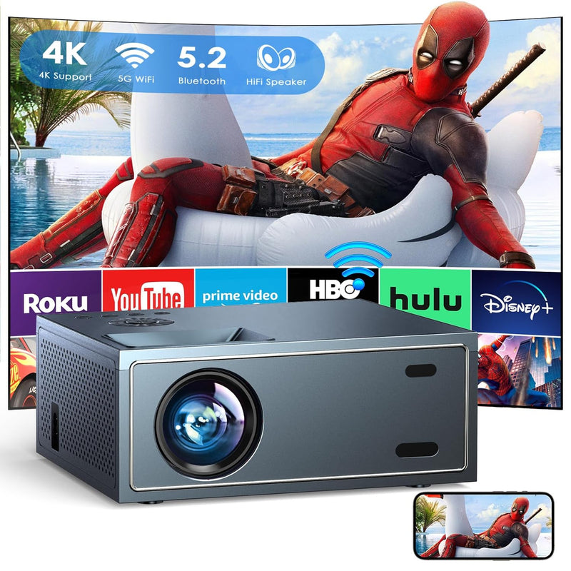 4K Support Projector With Wifi And Bluetooth, Portable Mini Projectors For Out