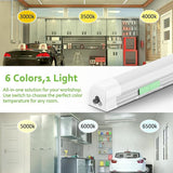 6 Pack Dimmable 4FT LED Shop Lights 30W 4500LM 6CCT Tunable Linkable Plug In Fixtures