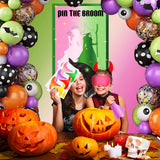 Witch Party Decorations Pin The Broom Pink And Green Party Favors For Halloween Birthday Wall Supplies With 96 Reusable Stickers