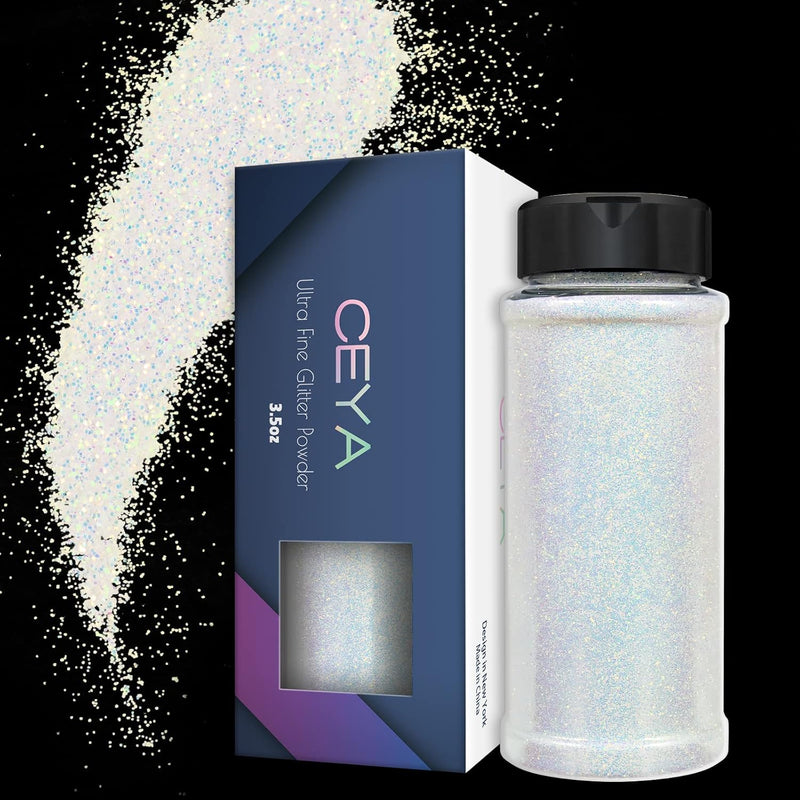 High Gloss Iridescent Ultra Fine Glitter Powder, 3.5Oz/ 100G Magic Opal Glitte